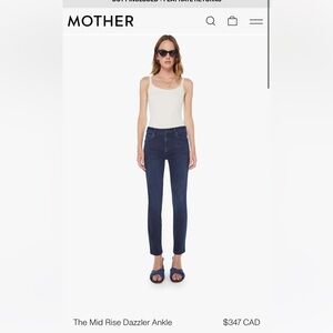 Mother “The Mid Rise Dazzler Ankle” jeans - size 25